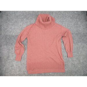Loft Womens Sweater M Light Pink Long Sleeve Turtleneck Pullover Casual Knit